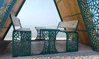 نصب ۸ آلاچیق جدید در نوار ساحلی بلوار طالقانی بندرعباس 