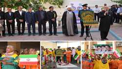 آیین گرامیداشت هفته کار و کارگر در شهرداری بندرعباس با حضور خادمین حرم رضوی و تجلیل از خانواده شهید پاکبان حمیدبنی اسدی